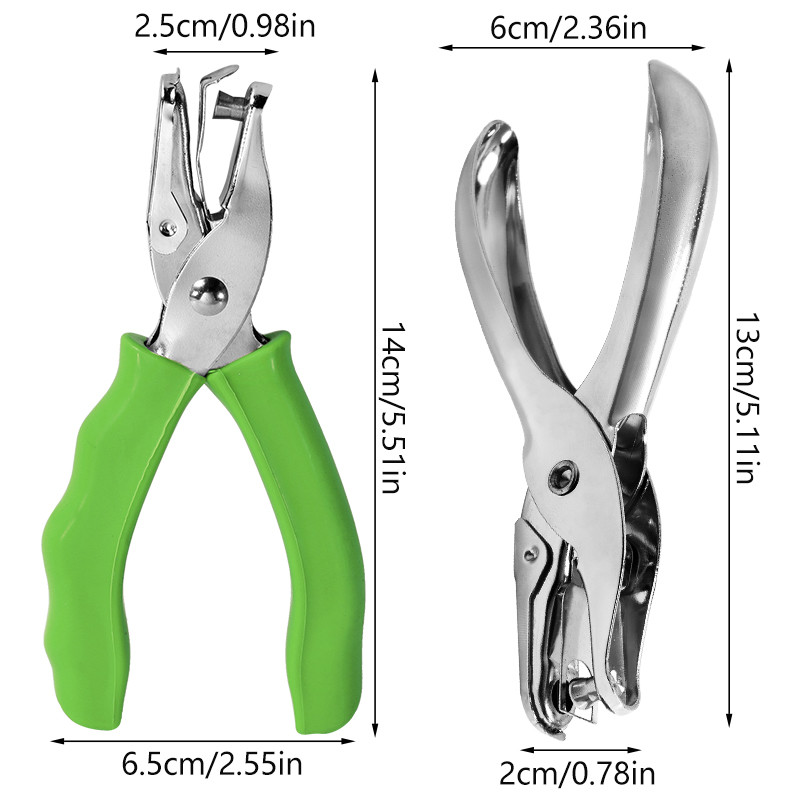 LMDZ 1Gb Rokturis Caurumu Perforators Papīra Perforatori Knaibles Scrapbooking Skolai Biroja iesiešana Kancelejas preces Daudzfunkcionālas 2 Krāsas