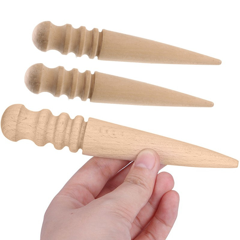 Ādas malu apstrādājamais koka slīpēšanas stienis pulētas malas masīvkoka pulēšanas stienis ādas amatniecības pulētajiem slīpēšanas instrumentiem