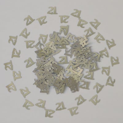 15g Ezüst Boldog Születésnapi Partyasztal Szórt dekorok Szám Digitális 13 16 18 20 21 30 40 50 60 70 80 Fémes konfetti