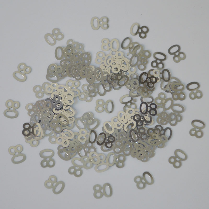 15g Ezüst Boldog Születésnapi Partyasztal Szórt dekorok Szám Digitális 13 16 18 20 21 30 40 50 60 70 80 Fémes konfetti