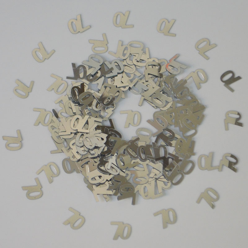 15g Ezüst Boldog Születésnapi Partyasztal Szórt dekorok Szám Digitális 13 16 18 20 21 30 40 50 60 70 80 Fémes konfetti