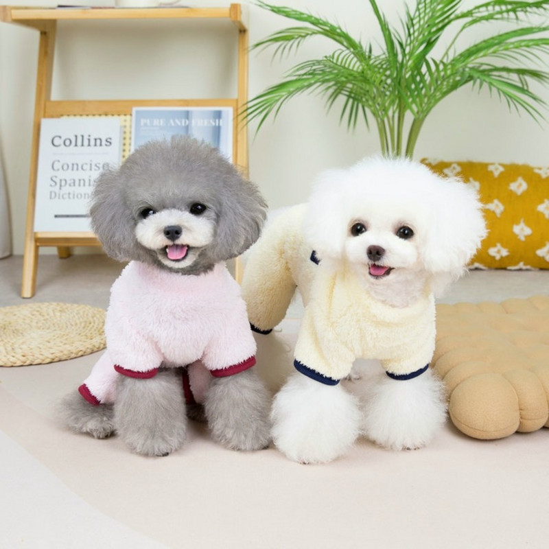 Ζεστό πουλόβερ φθινοπωρινής χειμερινής φόρμας για κατοικίδια Μικρό σκυλί βελούδινο πουλόβερ Μαλακό άνετο βελούδινο γατάκι κουτάβι πιτζάμες Poodle Yorkshire