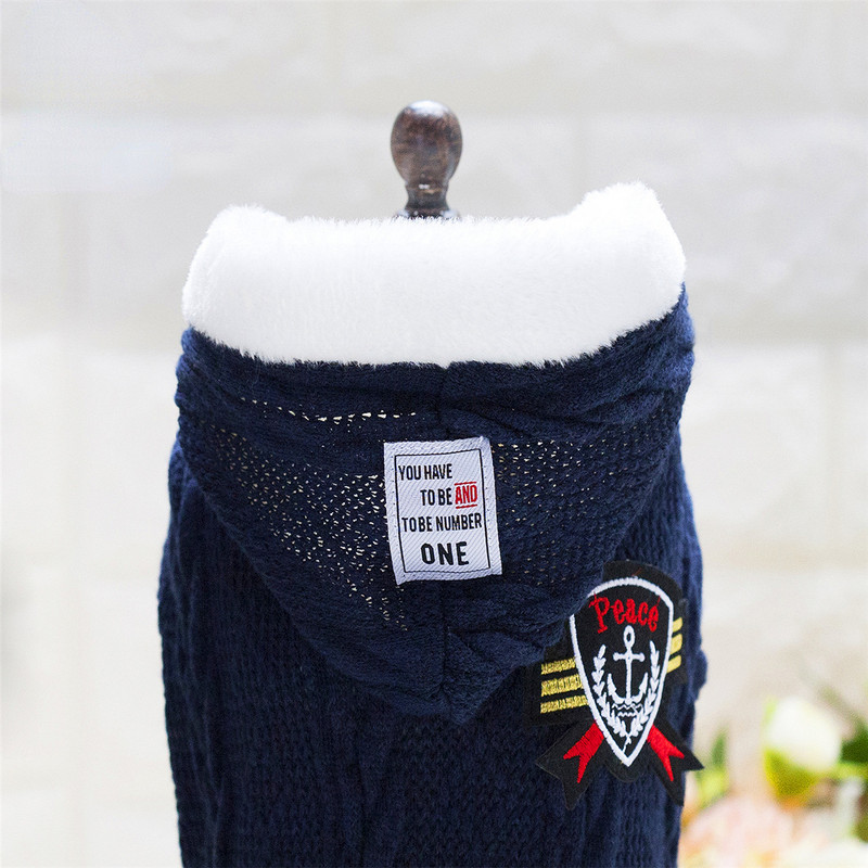 Kombinezon za kućne ljubimce Jesen Zima Topla majica s kapuljačom Pletene vunene gaćice Odjeća za male pse Pulover za štene Zgodan kaput Kostim za yorkija Mops