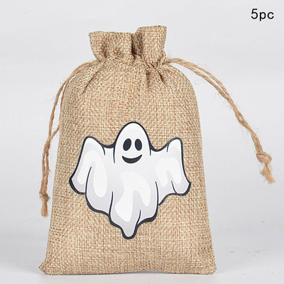 Helovīna lina ķirbju dāvanu maisiņš Melns kaķis Pils spoku festivāla veikala somas Ķirbju sikspārņu galvaskausa triku vai kārumu dāvanu komplekts bērniem