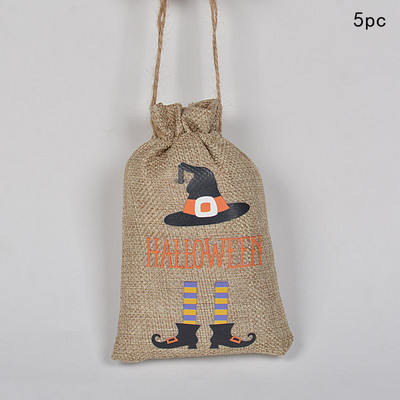Helovīna lina ķirbju dāvanu maisiņš Melns kaķis Pils spoku festivāla veikala somas Ķirbju sikspārņu galvaskausa triku vai kārumu dāvanu komplekts bērniem