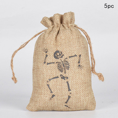 Helovīna lina ķirbju dāvanu maisiņš Melns kaķis Pils spoku festivāla veikala somas Ķirbju sikspārņu galvaskausa triku vai kārumu dāvanu komplekts bērniem