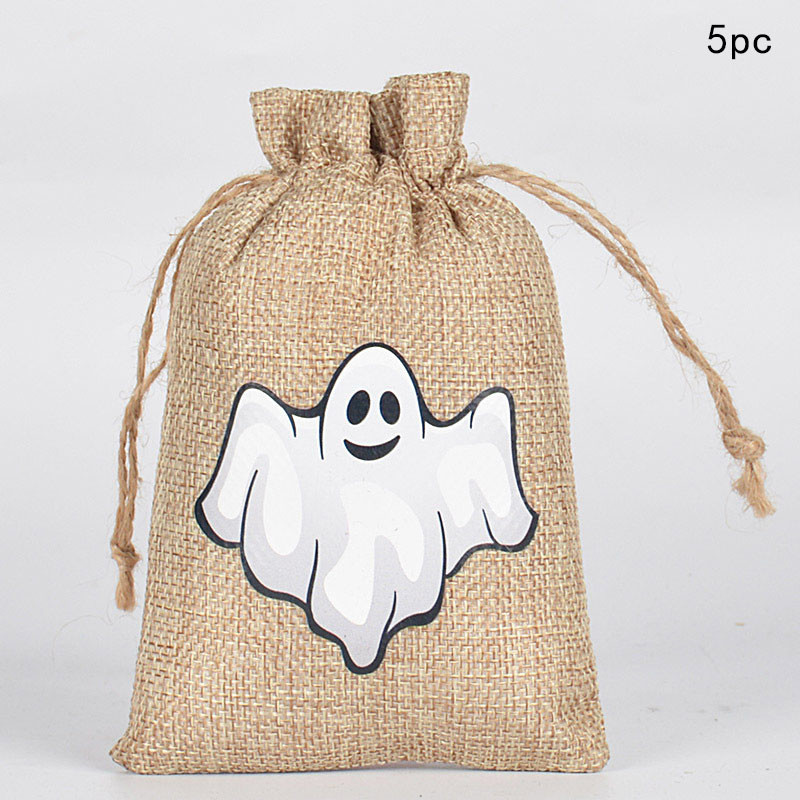 Helovīna lina ķirbju dāvanu maisiņš Melns kaķis Pils spoku festivāla veikala somas Ķirbju sikspārņu galvaskausa triku vai kārumu dāvanu komplekts bērniem