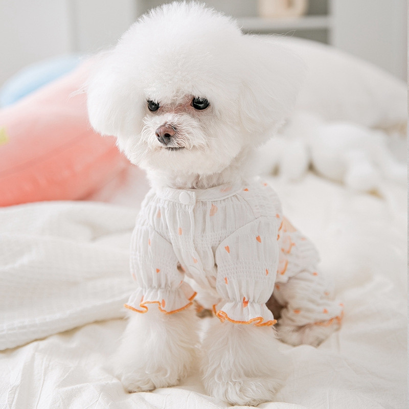 Animal de companie Câine cu patru picioare Serviciu la domiciliu Body subțire Love Crep Dantela Costum cu aer condiționat Cățeluș mic și mijlociu Haine pentru pisici XS~XXL