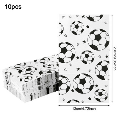 6/10/20/25/50db Fociparti kedvencek Táska Foci témájú Cukorka táskák csavart nyakkendőkkel Ajándékcsomagoló táskák Gyerekek születésnapi parti dekoráció