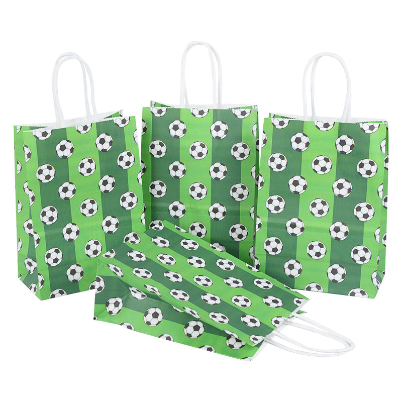 6/10/20/25/50db Fociparti kedvencek Táska Foci témájú Cukorka táskák csavart nyakkendőkkel Ajándékcsomagoló táskák Gyerekek születésnapi parti dekoráció