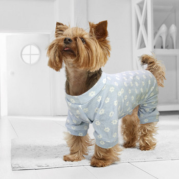 Мека пижама за кученца Кученца Дрехи за спане на котки Раирано облекло за домашни любимци Вътрешни Малки средни кучета Котки Пижами Халат за баня Pink Perro