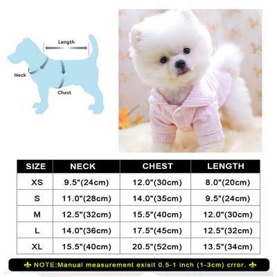 Mīksts kucēns suns pidžama kaķu guļamdrēbes Svītrains mājdzīvnieku apģērbs iekštelpām maziem vidējiem suņiem kaķiem pidžamām peldmētelis rozā Perro