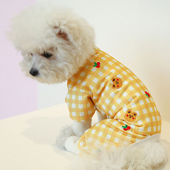 Bear Pattern Ρούχα για σκύλους για κατοικίδια Σαλοπέτα για σκύλους Πιτζάμες για μικρά σκυλιά Yorkie Puppy πιτζάμες για γάτα Ολόσωμες φόρμες πιτζάμες αθλητικές φόρμες XL