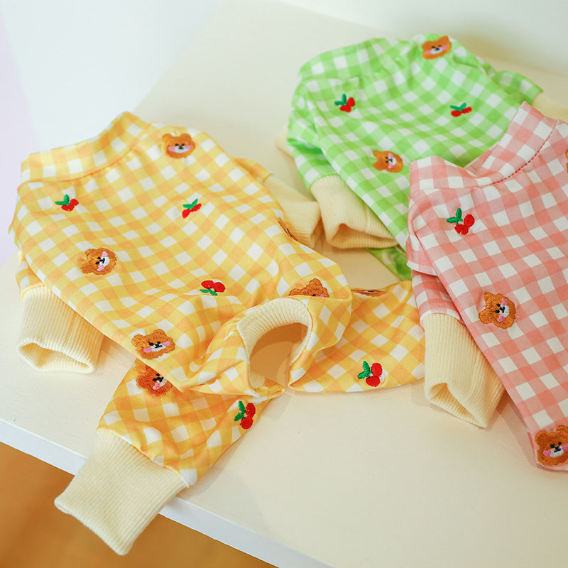 Bear Pattern Mājdzīvnieku suņu apģērbi Suņu kombinezoni Pidžamas maziem suņiem Jorku kucēnu pidžamas kaķu pidžamas kombinezoni pidžamas treniņtērps XL