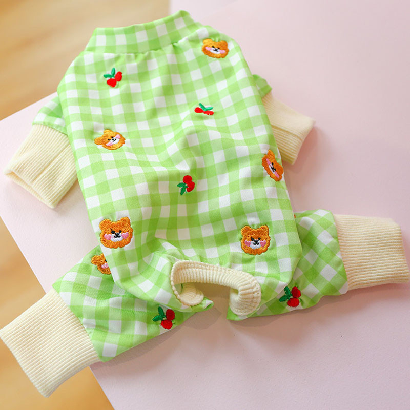Bear Pattern Mājdzīvnieku suņu apģērbi Suņu kombinezoni Pidžamas maziem suņiem Jorku kucēnu pidžamas kaķu pidžamas kombinezoni pidžamas treniņtērps XL