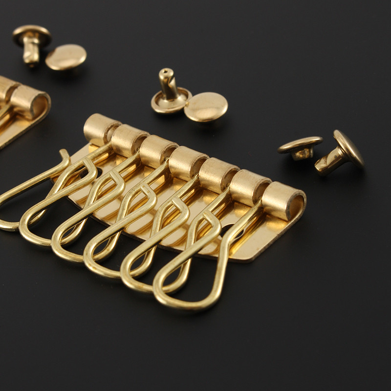 Betim visokokvalitetni red ključeva za novčanik 6/8 kuka Metalni držači ključeva Hardver Kuka za zakovice Privjesak za ključeve DIY kožni dodaci