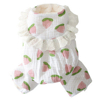 Winter Puppy Strawberry Full Print Γιλέκο Βαμβακερά Ρούχα Teddy Ζεστό τετράποδο κοστούμι Pet Dog Ρούχα Μαλακό πουλόβερ