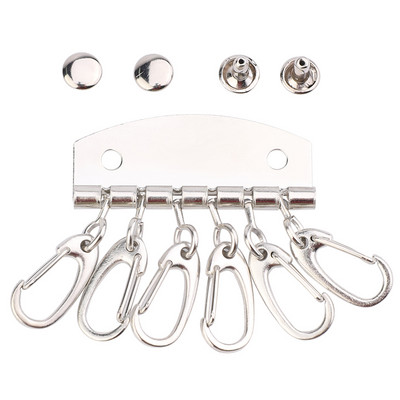 LMDZ kulcssoros kulcstartó kampós réz tükör 6 soros bőr tiszta sárgaréz kulcstartó tartó szegecs vastagító barkács kézzel készített kiegészítők