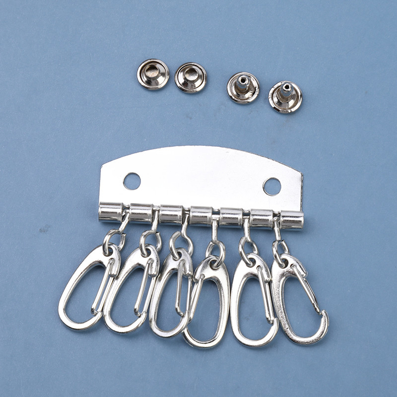 LMDZ kulcssoros kulcstartó kampós réz tükör 6 soros bőr tiszta sárgaréz kulcstartó tartó szegecs vastagító barkács kézzel készített kiegészítők