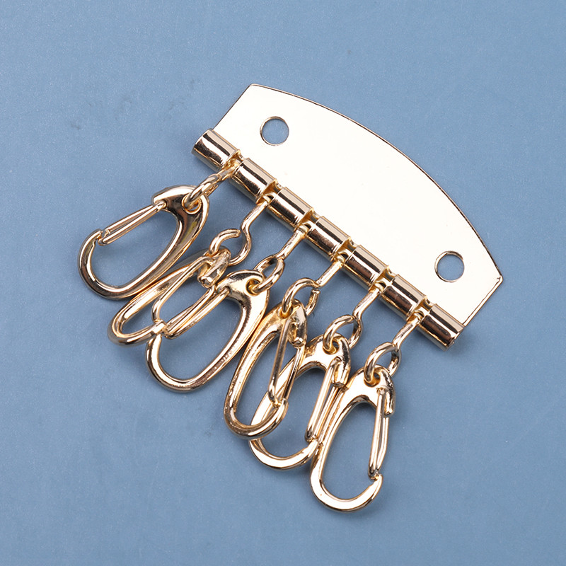 LMDZ kulcssoros kulcstartó kampós réz tükör 6 soros bőr tiszta sárgaréz kulcstartó tartó szegecs vastagító barkács kézzel készített kiegészítők