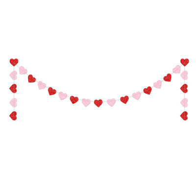 2M Valentino dienos kabantis papuošimas Reklamjuostė Blizgučiai Laiškai Meilės Širdies Gelbėjimo reklamjuostės Girliandos Valentino dienos vestuvių dekoracijos