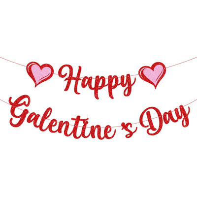 2M Valentino dienos kabantis papuošimas Reklamjuostė Blizgučiai Laiškai Meilės Širdies Gelbėjimo reklamjuostės Girliandos Valentino dienos vestuvių dekoracijos