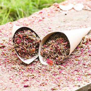 10-100 γραμμάρια κομφετί γάμου τεχνητό λουλούδι πέταλο ποπ νυφικό ντους γενεθλίων DIY Διακόσμηση Βιοδιασπώμενη θήκη κώνου από ροζ χαρτί