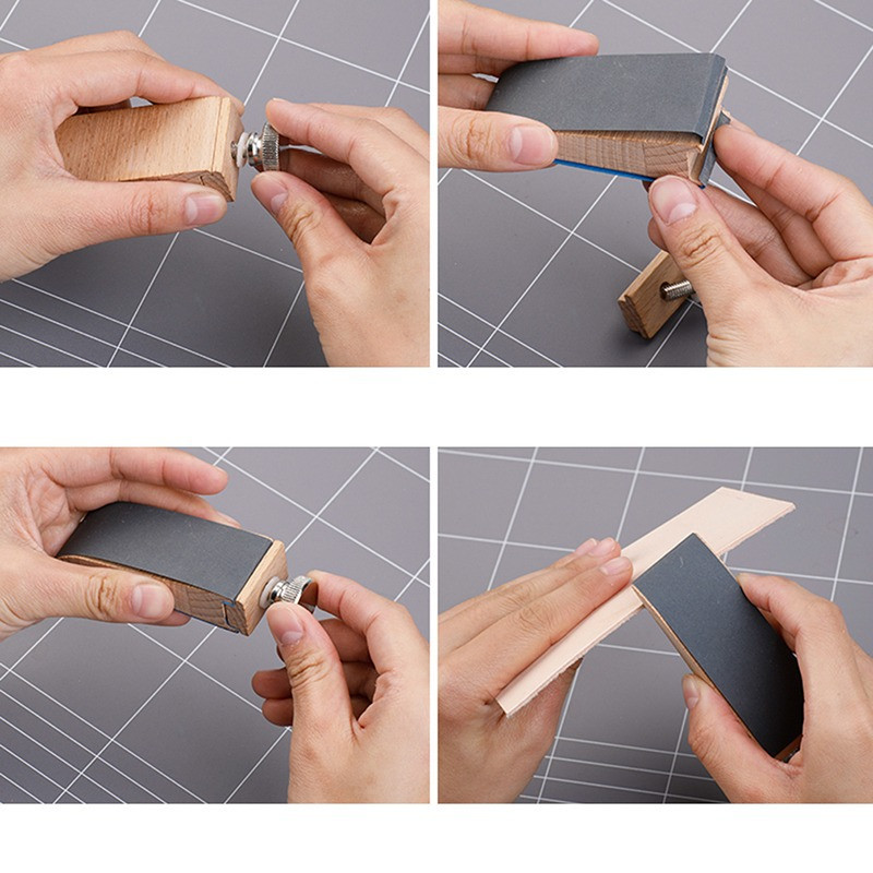 Fa csiszolópapír tartó Bőr polírozó szerszám csiszolóblokk bőr kézműves varrás kiegészítők barkácsolás bőr kéziszerszám kiegészítők