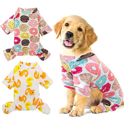 Ζεστά ρούχα για κατοικίδια Βαμβακερές πιτζάμες για σκύλους Yellow Duck Μαλακό υλικό ελαστικό πιτζάμες για σκύλους Onesie Ρούχα για σκύλους για μικρούς σκύλους