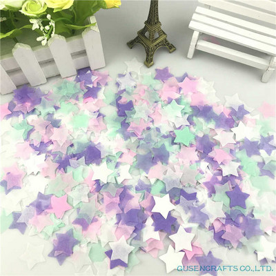 15g/maiss 2,5cm 1collas krāsains zvaigžņots salvešu papīra konfeti kāzu piederumiem viesību galda rotājumi