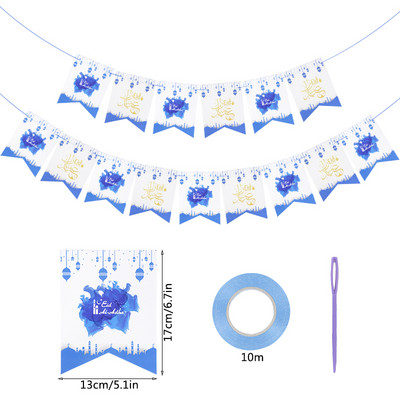 HAJJ MUBARAK Eid Mubarak Reklāmkarogs Ramadan Kareem papīra vītne mājām islāma musulmaņu festivāla ballīte Karoga karoga dekoru piederumi