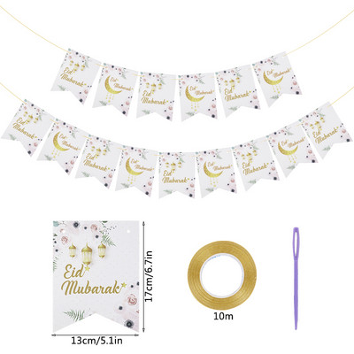 HAJJ MUBARAK Eid Mubarak Reklāmkarogs Ramadan Kareem papīra vītne mājām islāma musulmaņu festivāla ballīte Karoga karoga dekoru piederumi