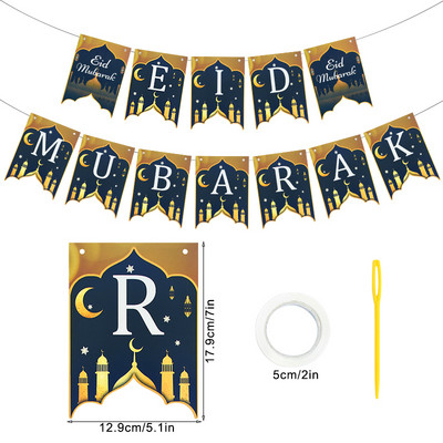 HAJJ MUBARAK Eid Mubarak Reklāmkarogs Ramadan Kareem papīra vītne mājām islāma musulmaņu festivāla ballīte Karoga karoga dekoru piederumi