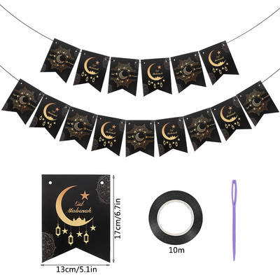 HAJJ MUBARAK Eid Mubarak Reklāmkarogs Ramadan Kareem papīra vītne mājām islāma musulmaņu festivāla ballīte Karoga karoga dekoru piederumi