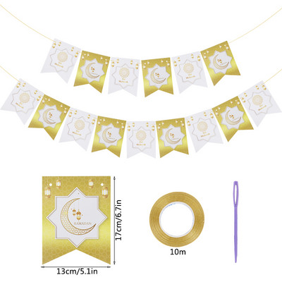 HAJJ MUBARAK Eid Mubarak Reklāmkarogs Ramadan Kareem papīra vītne mājām islāma musulmaņu festivāla ballīte Karoga karoga dekoru piederumi