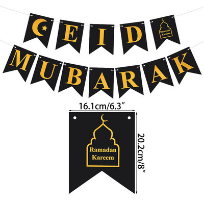 HAJJ MUBARAK Eid Mubarak Reklāmkarogs Ramadan Kareem papīra vītne mājām islāma musulmaņu festivāla ballīte Karoga karoga dekoru piederumi