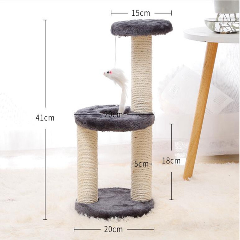 Kat Speelgoed Krabpaal Sisal Touw Kat Scratcher 3-Lagen Kat Boom Voor Kitten Grind Klauw Kat Klimrek berichten Huisdier Meubels