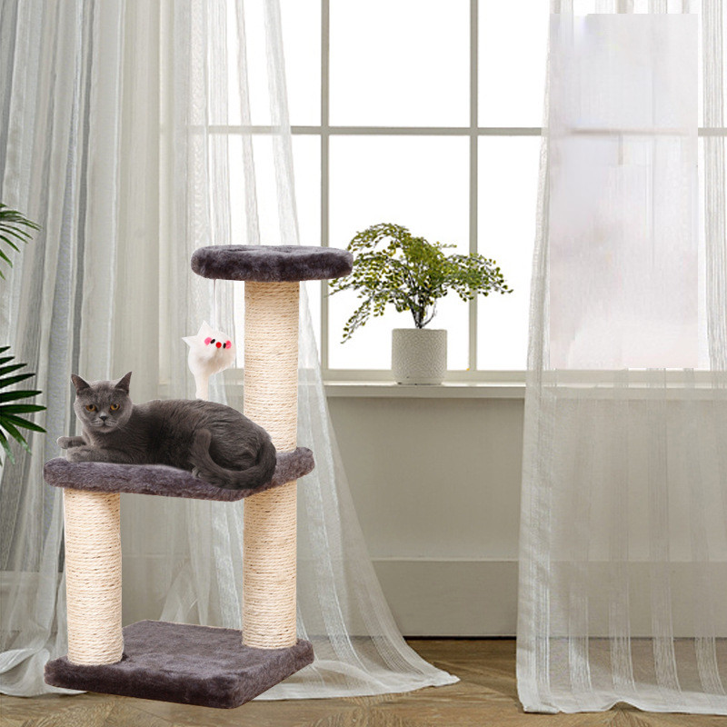 Kat Speelgoed Krabpaal Sisal Touw Kat Scratcher 3-Lagen Kat Boom Voor Kitten Grind Klauw Kat Klimrek berichten Huisdier Meubels