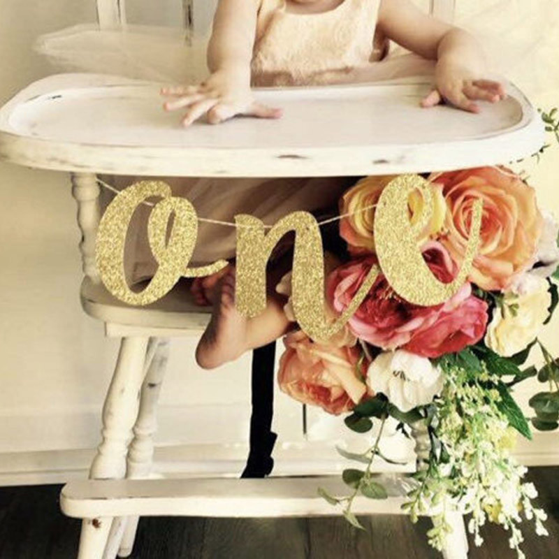 Boldog születésnapot képkeret szalaghirdetés első születésnapi parti dekorációhoz Kid Baby Fiú Lány 1. egy éves 12 hónapos újszülött füzér