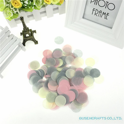 15 g maisiņā 1 collas (2,5 cm) spilgtas krāsas jauktas apaļas salvešu papīra konfeti kāzu ballīšu galda dekorācijas