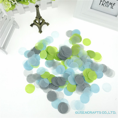 15 g maisiņā 1 collas (2,5 cm) spilgtas krāsas jauktas apaļas salvešu papīra konfeti kāzu ballīšu galda dekorācijas