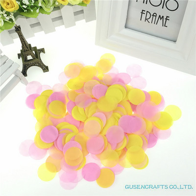 15 g maisiņā 1 collas (2,5 cm) spilgtas krāsas jauktas apaļas salvešu papīra konfeti kāzu ballīšu galda dekorācijas