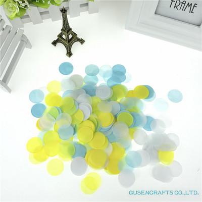 15 g maisiņā 1 collas (2,5 cm) spilgtas krāsas jauktas apaļas salvešu papīra konfeti kāzu ballīšu galda dekorācijas