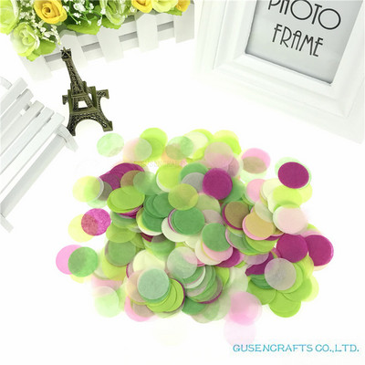 15 g maisiņā 1 collas (2,5 cm) spilgtas krāsas jauktas apaļas salvešu papīra konfeti kāzu ballīšu galda dekorācijas