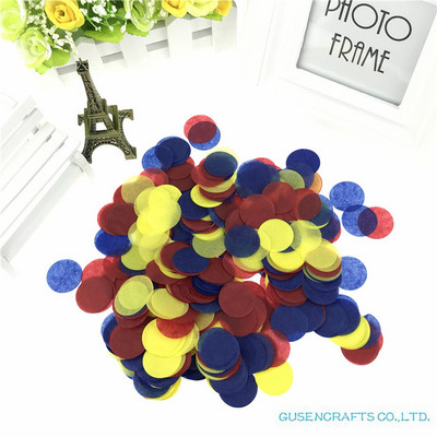 15 g maisiņā 1 collas (2,5 cm) spilgtas krāsas jauktas apaļas salvešu papīra konfeti kāzu ballīšu galda dekorācijas