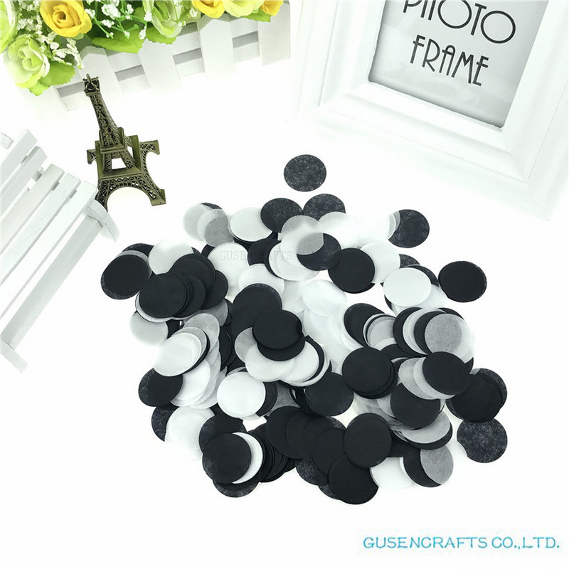 15 g maisiņā 1 collas (2,5 cm) spilgtas krāsas jauktas apaļas salvešu papīra konfeti kāzu ballīšu galda dekorācijas