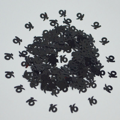 15 g melna sudraba konfeti cipars 13 16 18 20 21 30 40 50 60 70 80 Daudz laimes dzimšanas dienas svinību galda izkaisītie rotājumi