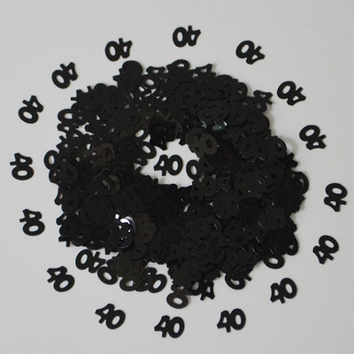 15 g melna sudraba konfeti cipars 13 16 18 20 21 30 40 50 60 70 80 Daudz laimes dzimšanas dienas svinību galda izkaisītie rotājumi