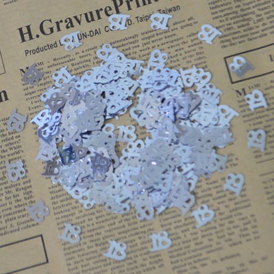 15 g melna sudraba konfeti cipars 13 16 18 20 21 30 40 50 60 70 80 Daudz laimes dzimšanas dienas svinību galda izkaisītie rotājumi