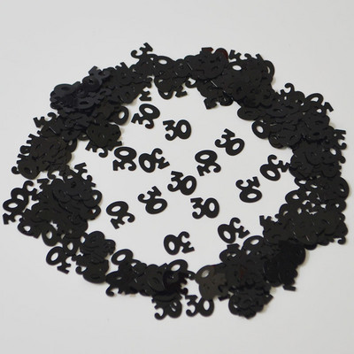 15 g melna sudraba konfeti cipars 13 16 18 20 21 30 40 50 60 70 80 Daudz laimes dzimšanas dienas svinību galda izkaisītie rotājumi